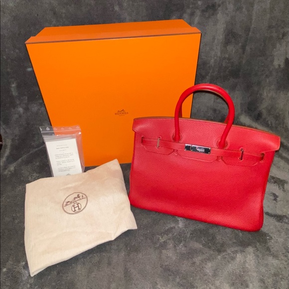 Authentic Hermes Birkin 35 cm. Mint condition! Box, Dustbag, Raincoat, etc incl! - Picture 3 of 15